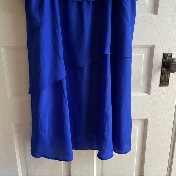 🥒 Eloquii NWT Blue Ruffle Tiered Summer Sleeveless Flowy Mini Dress Plus 16 - Picture 6 of 11